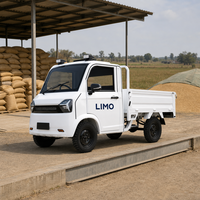 Camion électrique de fret à quatre roues de 1,6 m avec benne latérale rabattable, moteur 1500 W, cabine fermée avec porte