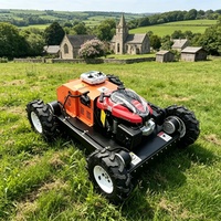 Mini tondeuse à essence sur roues télécommandée, robot rotatif à 360 degrés, hauteur réglable, fonctionnement silencieux pour le désherbage des jardins de thé
