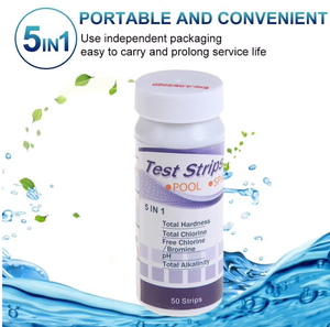 Độ chính xác cao 5 in1 độ kiềm nước độ cứng miễn <span class=keywords><strong>ph</strong></span>í Clo PH6.2-8.4 <span class=keywords><strong>pH</strong></span> Kiểm tra dải cho nước máy Hồ bơi hồ cá - Product Image 4