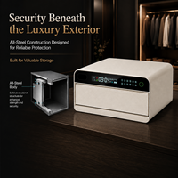 Coffret de sécurité pour bijoux en cuir de luxe, design fixe tout en acier avec écran LCD et alarme par vibration