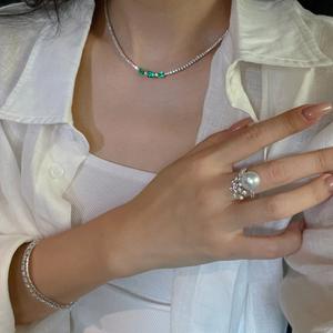 Anillo de Plata de Ley S925 con Perla Blanca Australiana y Diamante Tallado, Joyería Ligera de Alta Gama con Diseño de Cielo Estrellado Deslumbrante - Product Image 4