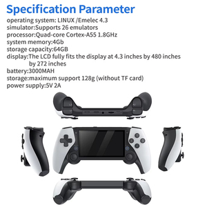 M25 lettore di videogiochi retrò schermo 4.3 ''IPS 64GB 19000 + giochi <span class=keywords><strong>Console</strong></span> portatile con EmuELEC RK3566 - Product Image 2