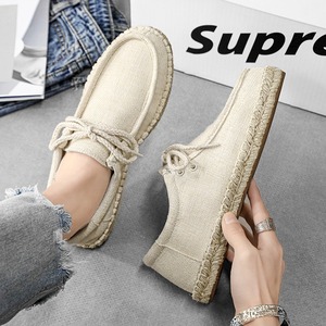 Zapatos de lino sin olor para hombre, sandalias de hierba tejida para pescadores, zapatos de lona de verano para hombre, zapatos casuales con suela de cáñamo, zapatos de moda. - Product Image 4
