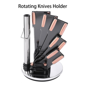 White Luxury Professional Chef <b>Block</b> Set 67-Layer Damascus Steel Serrated Edge Kitchen Cooking Knives <b>Acrylic</b> Stand Disposable - Product Image 4