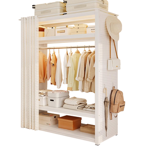 Simple Modern Design Iron Angle Steel Art Storage <b>Shelves</b> <b>Adjustable</b> Rental Room Closet Bedroom Open Checkroom Feature Powder - Product Image 1