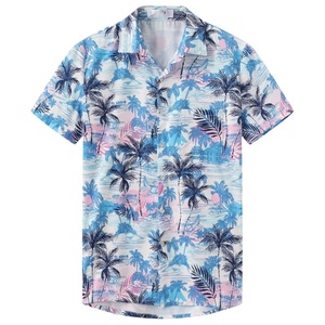 Ropa de verano para hombre, camisas de manga corta con botones para hombre, camisa elegante informal para hombre, botón Hawaiano, manga corta, playa, Verano - Product Image 1