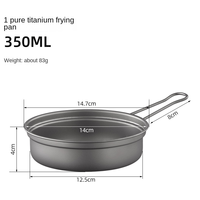 Ensemble de casseroles de camping en titane ultralégères 1100 ml 1600 ml, ustensiles de cuisine légers avec poignée pliable pour la randonnée, le camping et la cuisine en plein air
