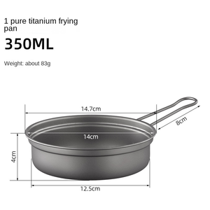 <span class=keywords><strong>Set</strong></span> di Pentole da Campeggio in Titanio Ultraleggero 1100ml 1600ml, Utensili da Cucina Leggeri con Manico Pieghevole per Escursionismo e Backpacking - Product Image 2