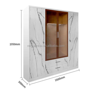 Nuova camera da letto in acciaio <span class=keywords><strong>armadio</strong></span> in metallo <span class=keywords><strong>armadio</strong></span> con <span class=keywords><strong>specchio</strong></span> scorrevole porta con luce - Product Image 4
