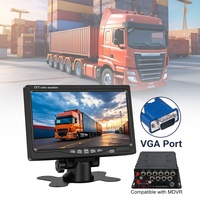 Moniteur couleur TFT 7 pouces pour voiture avec port VGA et connecteur BMW 9 broches, écran HD 800x480 pour système de caméra MDVR de camion et bus