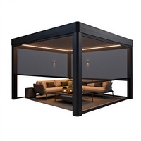 Kits de pergola de toit à lames mobiles, personnalisables, en alliage d'aluminium, résistants à la pluie, pour patio extérieur, jardin, gazebo, terrasse, balcon