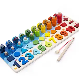 ตัวต่อไม้มอนเตสซอรี่ของเล่นสำหรับเด็ก,บล็อคของเล่นเสริมสร้างการเรียนรู้แบบดิจิทัลสีตัวอักษรของเล่นจับคู่ก่อนวัยเรียน