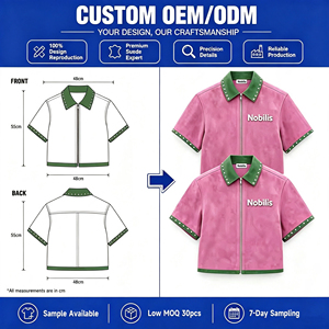 Custom Zipper <strong>Suede</strong> Jacket Streetwear Worker Short Sleeve Rhinestone Embossed Embroidery Work <strong>Shirt</strong> Boxy Cropped Top t <strong>Shirt</strong> Men - Product Image 4
