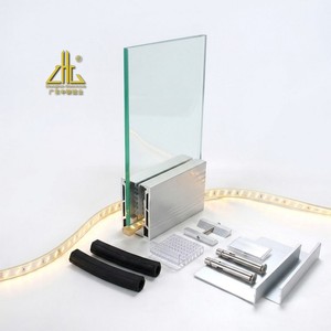Base de garde-corps en verre en <span class=keywords><strong>aluminium</strong></span> à fixation au sol, système de balustrade en verre sans cadre pour <span class=keywords><strong>balcon</strong></span> et véranda, fournisseur OEM - Product Image 2