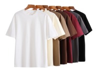 Camiseta de Hombre Personalizable con Logotipo, 100% Algodón, 300g, Hilo Doble, Oversize, Lisa, Teñida, Hombros Caídos, Estilo Urbano, Venta al Por Mayor