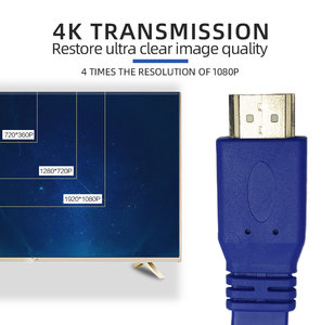 1.5M HDMI <span class=keywords><strong>pas</strong></span> <span class=keywords><strong>cher</strong></span> plat HDMI 1.4 câble 3D 1080P <span class=keywords><strong>4K</strong></span> mâle à mâle PVC veste HDTV câble 1.5M en bleu - Product Image 4