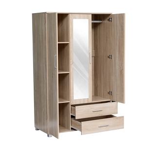 Hot Koop Moderne Goedkoopste Garderobe Eenvoudige Houten <span class=keywords><strong>3</strong></span> Deur Kast Met 2 Laden Kast Met Spiegel - Product Image 3