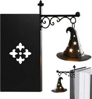 Nicro Fabrikpreis Eisen Schwarzes Bücherregal Geister-Hexen-Laterne Leseecken-Ständer Bibliotheksregal-Licht Halloween LED-Dekoration