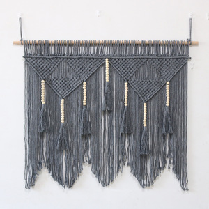 Boho Gros Gris Personnalisé Décor Coton à la Main Décoration Murale En <span class=keywords><strong>Macramé</strong></span> <span class=keywords><strong>Suspendu</strong></span> - Product Image 3