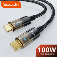 Câble de charge rapide Type-C Toocki Advanced 100W PD 5A à courant élevé, synchronisation des données, fil tressé, connecteur plaqué or, 1m, pour ordinateur portable IOS