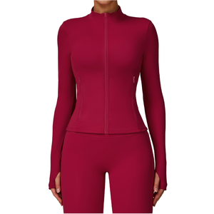 Conjunto Deportivo para Mujer Marca MiaoZiXin al por Mayor, Ropa de Yoga, Leggings, Chaqueta para Correr y Fitness, Material Spandex, Cintura Elástica, Empaquetado - Product Image 4