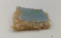 Tissu en dentelle brodée de fleurs de prunier multicolores avec perles et sequins, 100% polyester 60 g/m², pour vêtements de filles et garçons, articles en stock