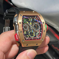 Luxuriöse Herren-Armbanduhr in Roségold mit Chronograph, Saphirglas und hochwertigem mechanischem Uhrwerk