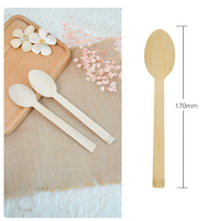 Vente en gros de vaisselle écologique en bambou de l'Ouest 17cm ensemble de couteau fourchette et cuillère en bambou biodégradable jetable