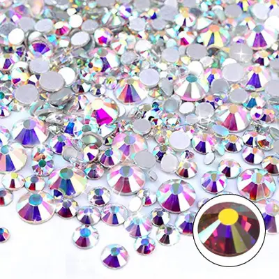 Pedras de cristal de gelatina redondas, strass para artesanato faça você mesmo, 2mm 3mm 4mm 5mm 6mm, pedras de cristal ab, resina redonda