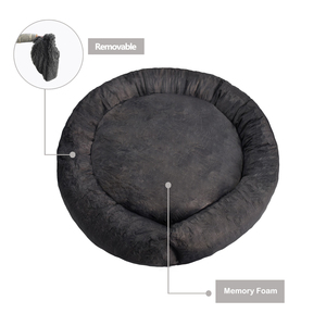 מיטת תינוק עגול בגודל xl מפואר מיטת שינה קטיפה רכה עם כרית קצף זיכרון לכספת כלבים וחתולים עמיד כרית קטיפה - Product Image 5