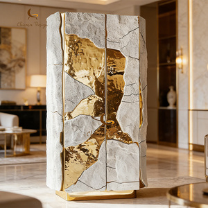 Gold Brass Copper Base Elegant Design <b>Storage</b> Luxury Modern Bar Cabinet for Home Living Room Villa Office - Product Image 1