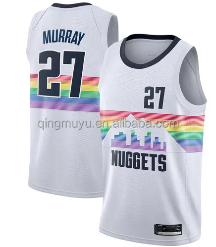 Custom Retro Player version #1 michael porter jr #15 carmelo anthony denver nugget rainbow city basketball jersey