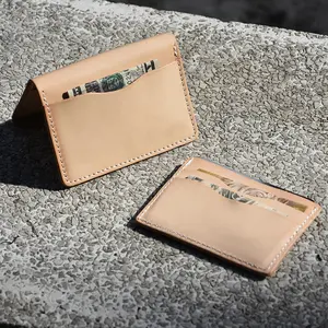 Premium Vegetable Tanned Leather Custom Credit Card Holder Wallet For Men