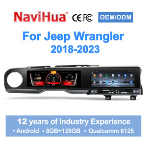 Navihua Dual Screen Auto <b>Car</b> <b>Player</b> Audio System <b>Car</b> Radio Android Linux System LCD Digital Cluster for Jeep Wrangler 2018-2023 - Product Image 2