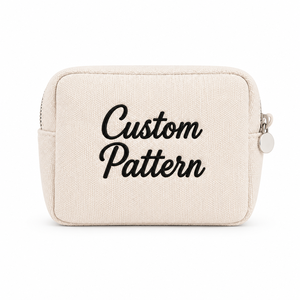 Customized Eco-Friendly Natural Plain Cotton <b>Make</b> <b>Up</b> Bag Storage <b>Pouch</b> Custom Embroidery Logo Cosmetic Bags - Product Image 1