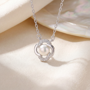 S925 Silver Freshwater Pearl <b>Necklace</b> CZ Pave Decorative Pendant Jewelry Elegant Gift for Women - Product Image 4