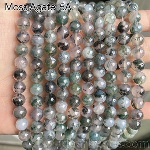100% naturale <span class=keywords><strong>verde</strong></span> muschio <span class=keywords><strong>agata</strong></span> 5A perline di <span class=keywords><strong>pietra</strong></span> sciolte per la creazione di gioielli 6mm 8mm 10mm - Product Image 6