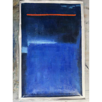 Peinture à l'huile abstraite vintage minimaliste peinte à la main sur toile, affiche d'exposition moderne pour décoration murale de salon et de maison