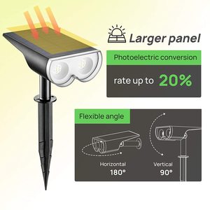 Linkind Solar Garden <b>Light</b> 3500K Warm White LED IP54 Outdoor Stake <b>Light</b> 144 Beam Angle Brass Body 28.95cm Height <b>Motion</b> - Product Image 3