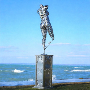 Grande <span class=keywords><strong>statue</strong></span> nue de Vénus Moderne en acier inoxydable poli pour la musique, l'amour et la fête nationale - Product Image 2