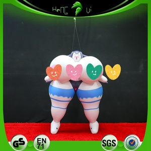 Modèle gonflable personnalisé de fille sexy mignonne de dessin animé avec de gros seins, poupée gonflable à gros seins pour la décoration des fans - Product Image 4
