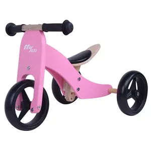 Bicicleta de madeira triciclo 2 em 1, crianças, sem pedal equilíbrio trike, crianças, passeio, brinquedos