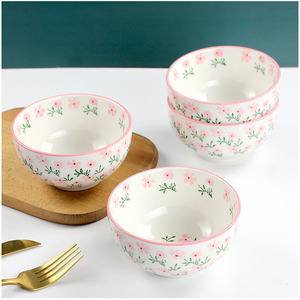 Wholesale Round Plain <b>White</b> Rice Porcelain High Quality Printing Ceramic Bowl - Product Image 1