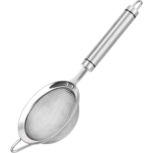 Coladores de malla fina de acero inoxidable ecológicos aptos para lavavajillas con mango para cocina, para alimentos, té, arroz, aceite y frutas - Product Image 1