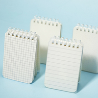 Cuaderno de bolsillo Cuaderno pequeño Espiral Mini diario Bloc de notas A7 Diario Escritura Memo Libro Planificador Rejilla forrada Papel punteado