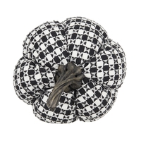 Ensemble de 2 décorations de citrouille en tissu à carreaux noir et blanc, 7x7x6,7 pouces, décoration d'Halloween, jouets, cadeaux d'Halloween