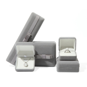 Bow <b>Velvet</b> Jewelry <b>Box</b> Arch Ring Pendant Bangle <b>Box</b> Flannel Gift <b>Box</b> Wholesale Stock Custom Logo - Product Image 3