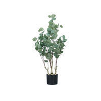 Planta Artificial de Eucalipto en Maceta, Hojas de Eucalipto de Plástico, Árbol del Dinero, para Decoración de Interiores y Exteriores, Hogar, Oficina, Jardín