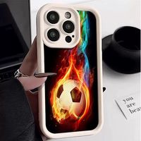 Coques de téléphone antichoc football en promotion pour iPhone 17 Air 16 15 Plus Pro Max 14 13 12 11 X – Housse de protection arrière personnalisée