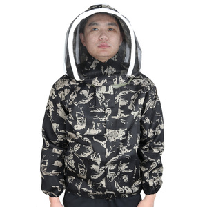 Pomelo New Black Camouflage Beekeeping Clothes Foldable Protective Veil Jacket Double Zippered Beekeeper <b>Suit</b> Hat Equipment - Product Image 1
